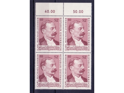 Österreich 1972 Carl Michael Ziehrer 4er Block / **