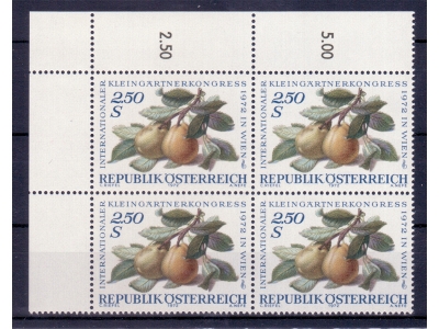 Österreich 1972 Kleingärtnerkongreß 4er Block / **